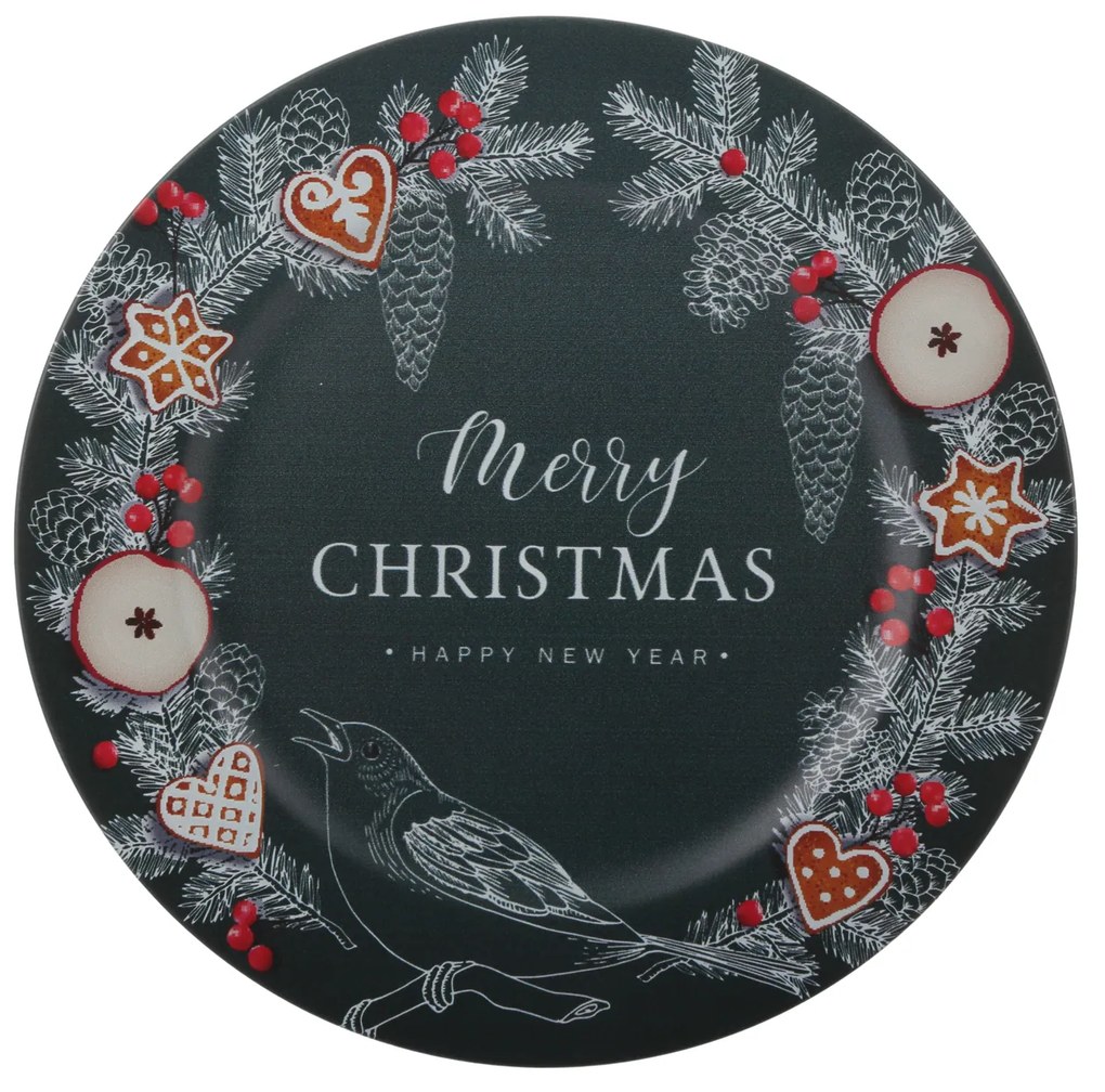Sottopiatto Natale Merry Christmas 33 cm in plastica