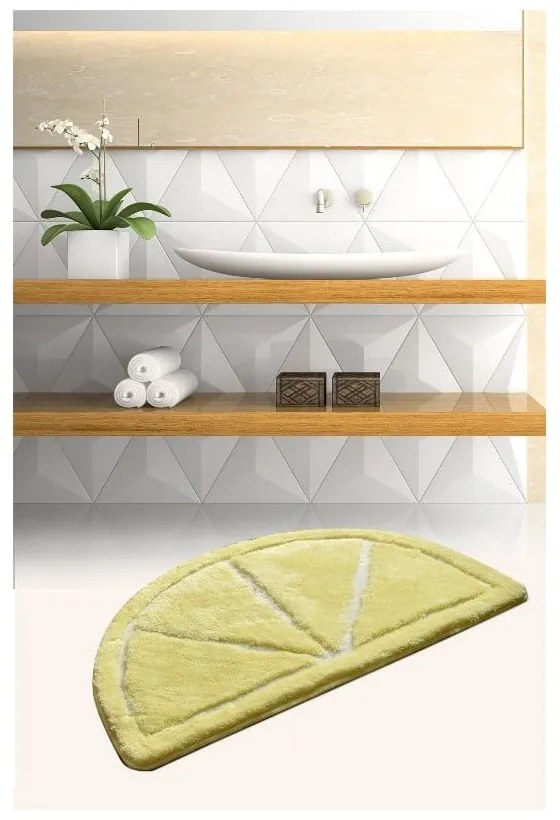 Tappetino da bagno giallo 100x60 cm Limon - Foutastic