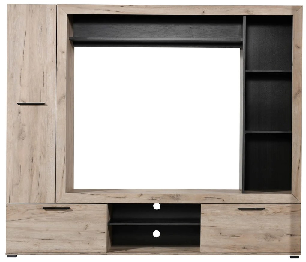CASSIDIE - parete attrezzata porta tv con armadio moderna minimal in legno