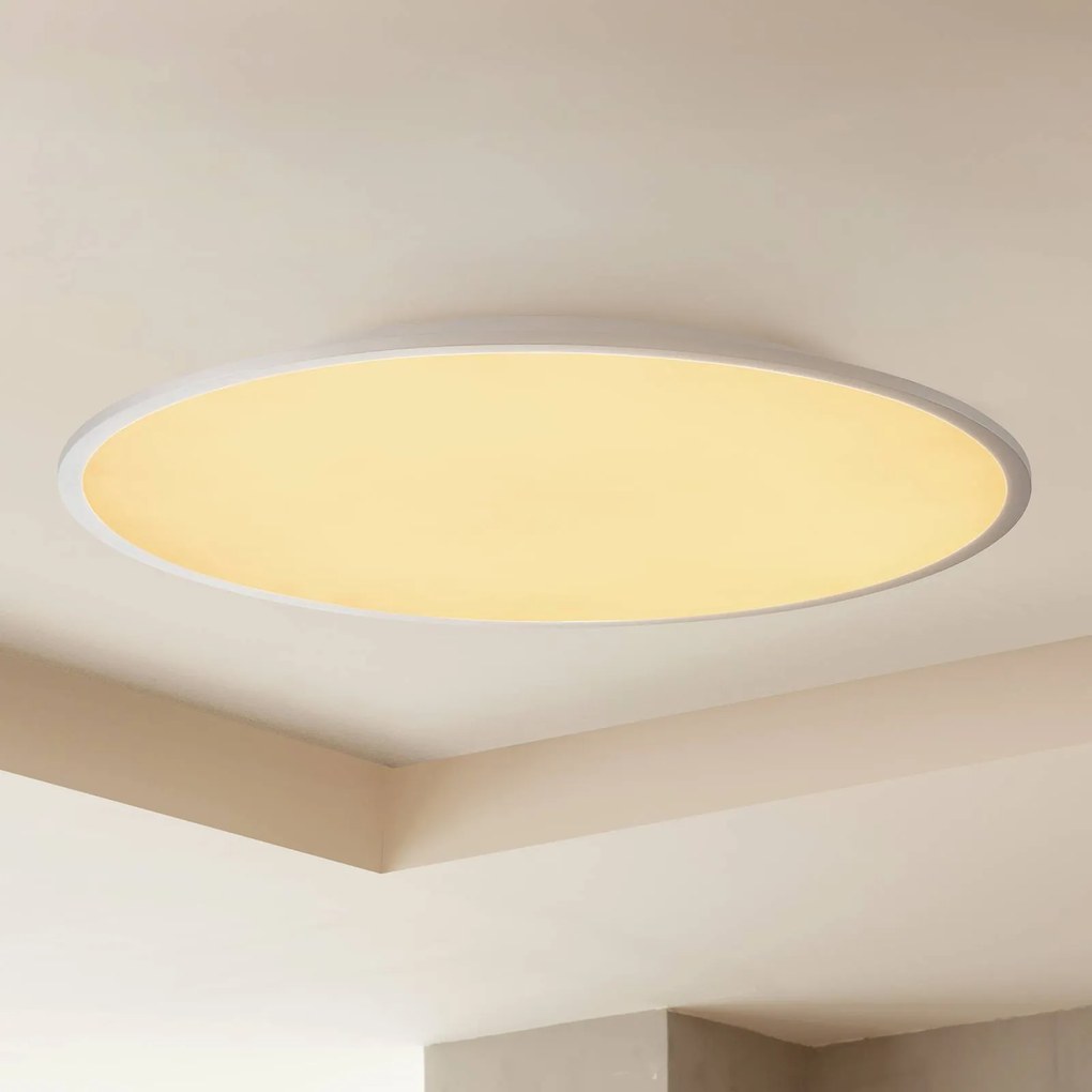 Plafoniera a LED Narima Lindby, dimmerabile, Bianco / Opale, Cucina, Plastica, Moderno, Plafoniera LED