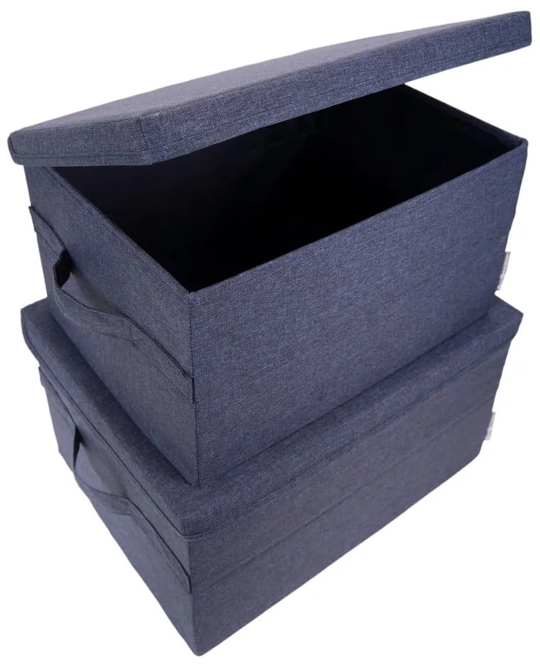 Scatola con coperchio blu in tessuto 40x30x22 cm Soft Storage – Bigso
