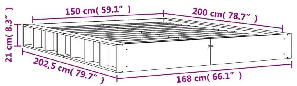 Giroletto Marrone Cera 150x200 cm in Legno Massello di Pino