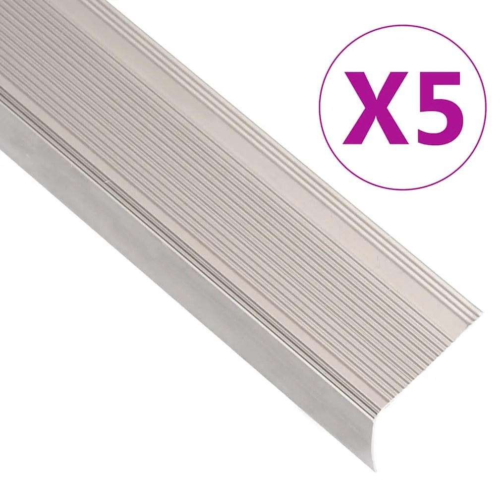 Profili A L Per Gradini 5 Pz İn Alluminio 100 Cm Champagne /