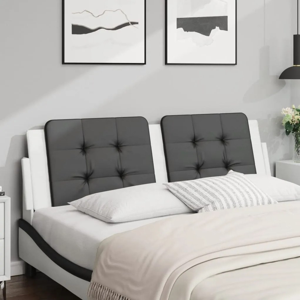 Cuscino Testiera Nero E Bianco 160 Cm İn Similpelle /