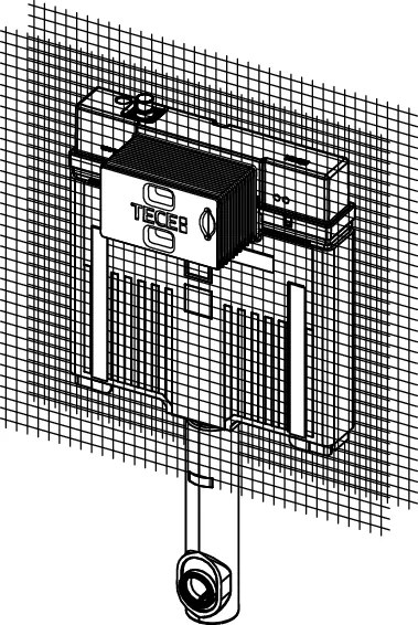 Cassetta scarico per muratura 8 cm per WC a terra Tecebox Octa II 9370500 Tece