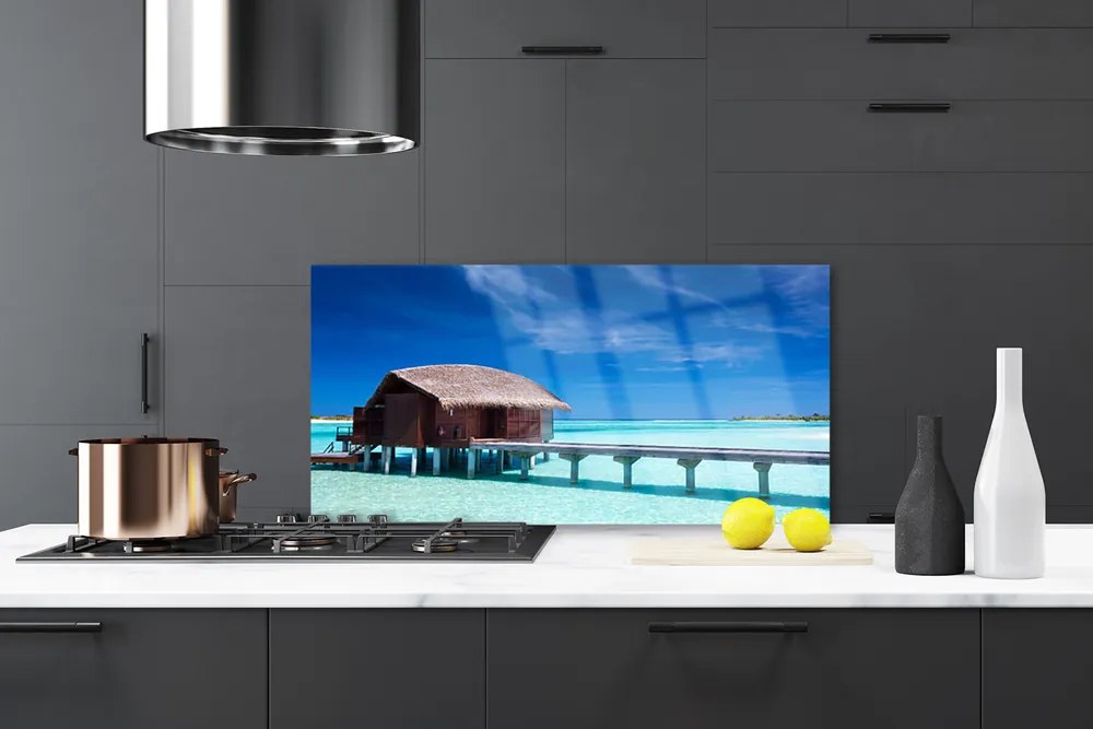 Rivestimento parete cucina Architettura della casa sulla spiaggia del mare 140x70 cm