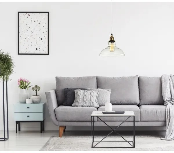 ITALUX MDM-2381/1 GD+AMB - Lampadario HUBERT 1xE27/40W/230V su cavo