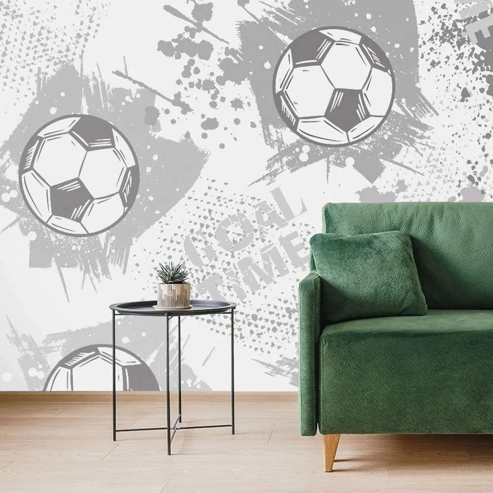 Carta da parati – Pallone da Calcio in Grigio
