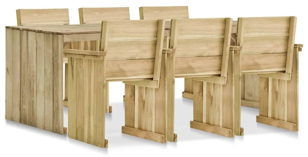 Set pranzo da giardino 7 pz in legno di pino impregnato