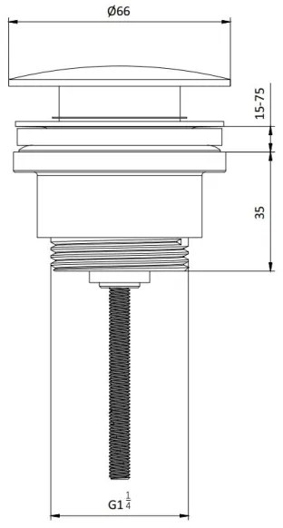 BATH DELUXE 33-004-05-64-04 - Scarico del lavandino RODBY diametro 6,6 cm ottone