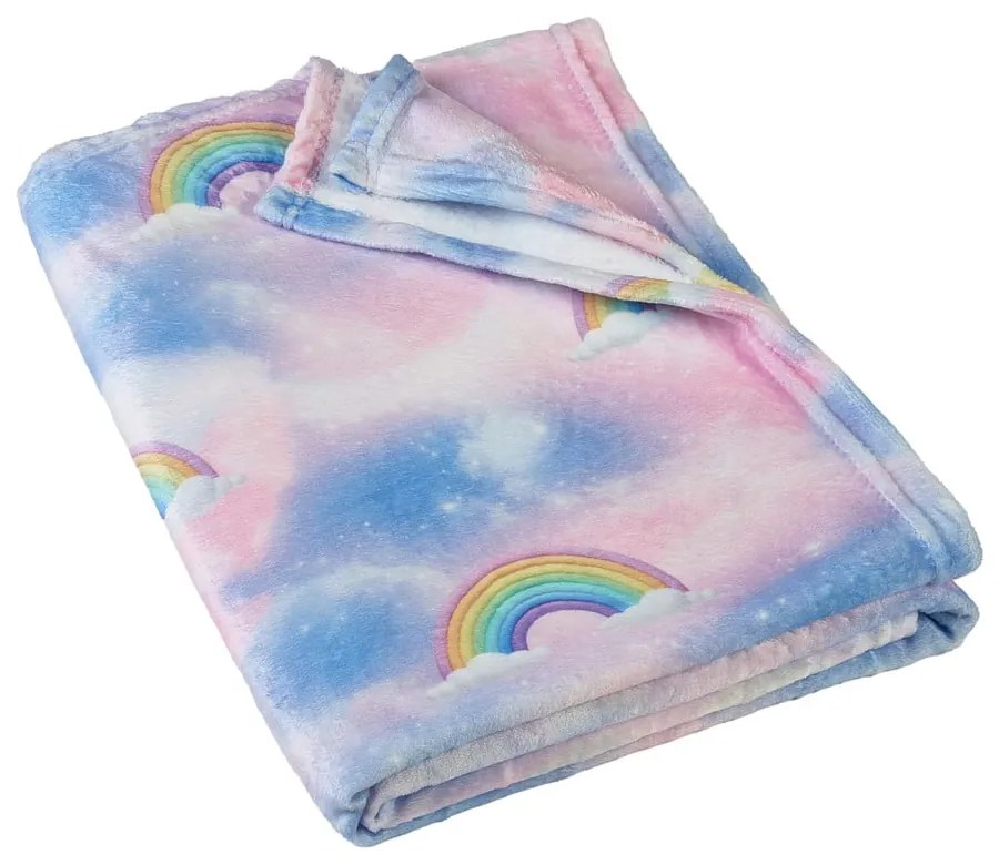 Coperta per bambini blu e rosa in micropile 130x170 cm Candy Unicorn – Catherine Lansfield