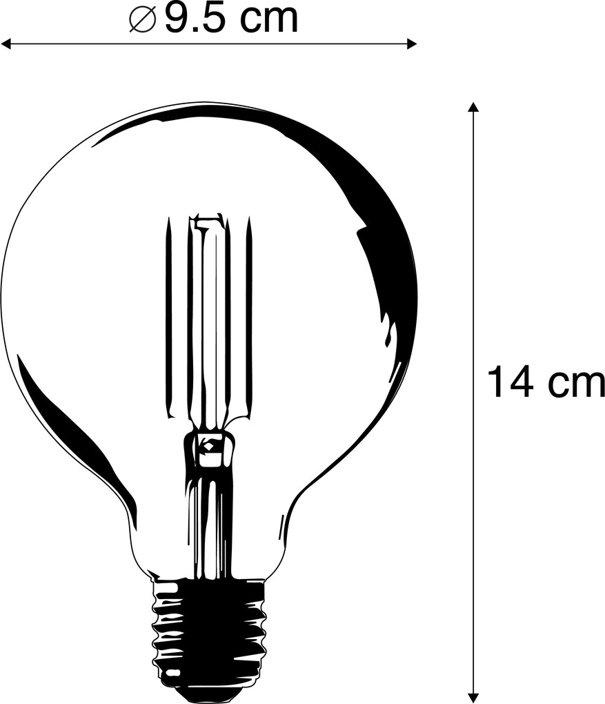 Lampadina LED intelligente E27 G95 oro 7W 806lm 1800K - 3000K