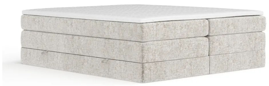 Letto boxspring beige con contenitore/senza testiera 200x200 cm Juniper – Maison de Rêve