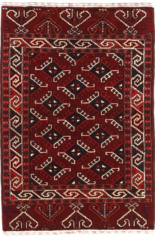 Turkmen Tappeto persiano 120 x 80 Rosso (Iran) Annodato A Mano