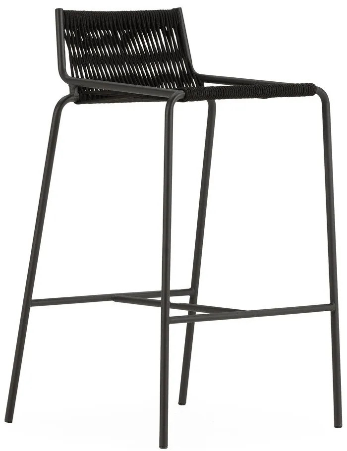 Sgabello da bar nero in metallo (altezza della seduta 65 cm) Emily – Marckeric