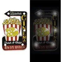 Insegna in metallo pop corn con led cm 25x40,5x5