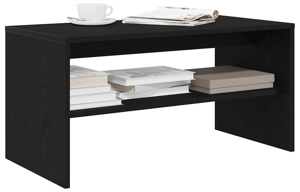 Mobile Porta Tv Rovere Nero 80x40x40 Cm İn Legno Multistrato /