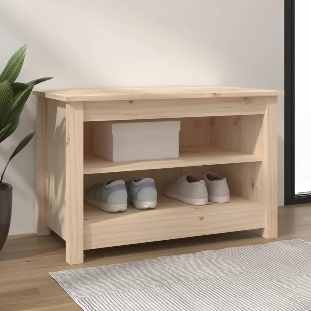 Scarpiera 70x38x45,5 Cm İn Legno Massello Di Pino /