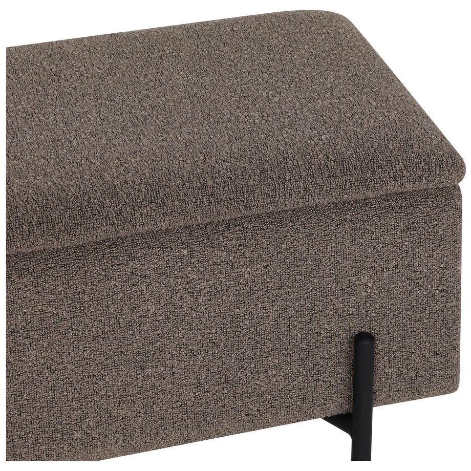 Panchina marrone con rivestimento in bouclé Watford – House Nordic