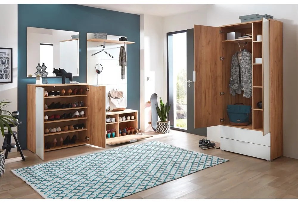 Armadio bianco in rovere con specchio 84x196 cm Telde - Germania