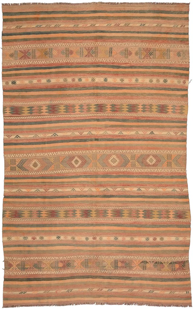 Kilim Tappeto 290x180 Beige (Tacchino) Tessuto A Mano