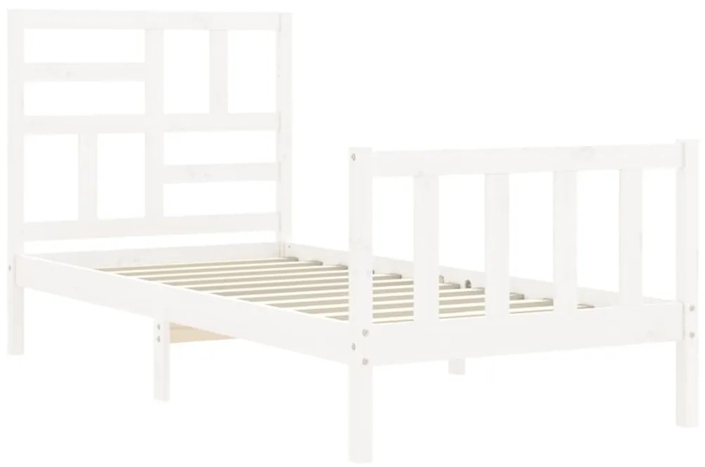 Giroletto con testiera bianco small single legno massello