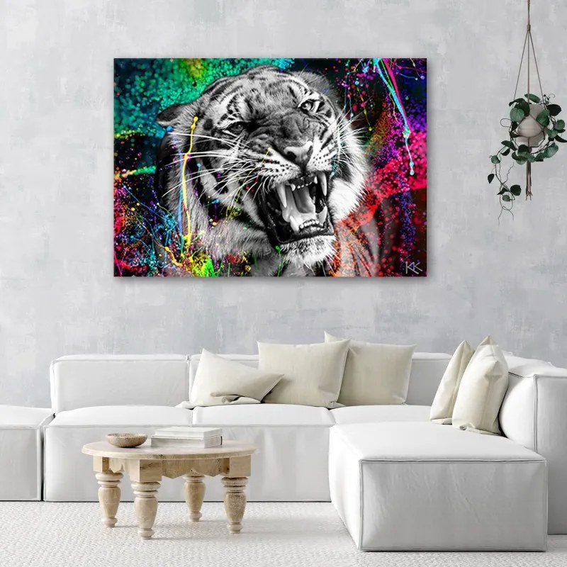 Quadro su tela, Tiger Animal Nature  Dimensioni 60x40