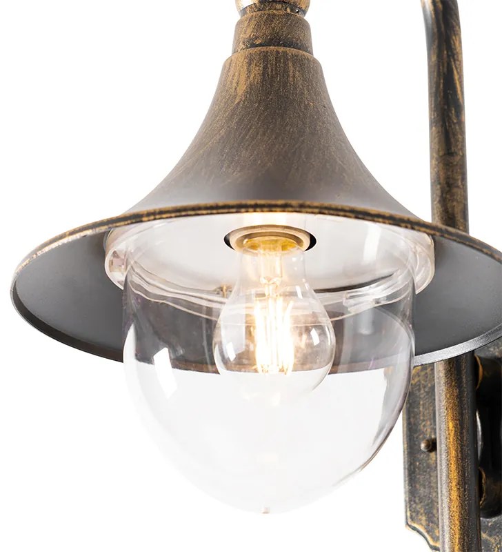 Lampada da parete per esterni classica oro antico IP44 - Daphne
