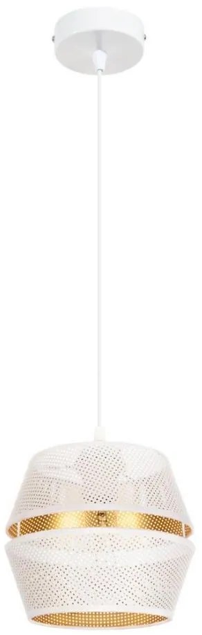 Lampadario a cavo PARIS 1xE27/60W/230V bianco/oro