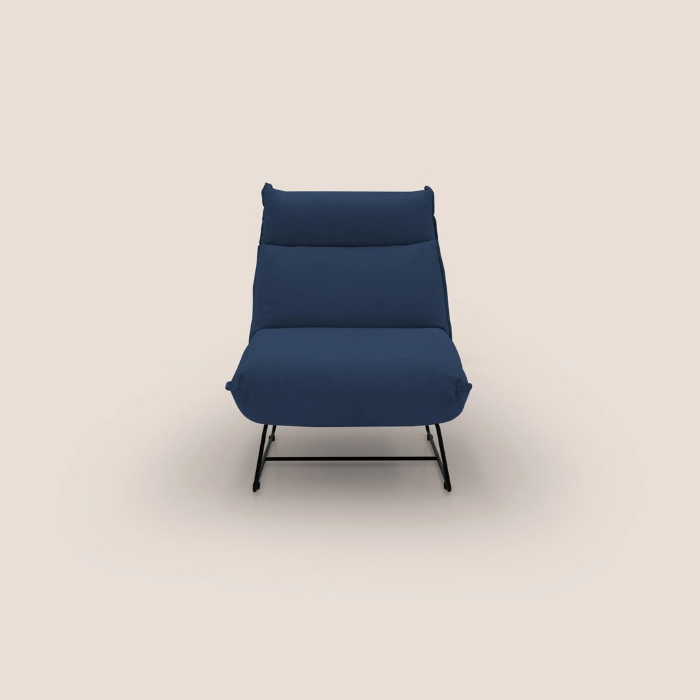 Tessa Poltroncina dal design moderno in morbida microfibra smacchiabile T11 blu