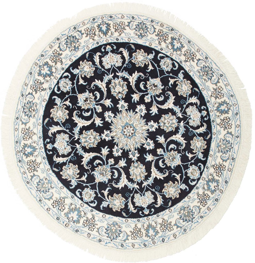 Nain Tappeto persiano 150x140 Blu (Iran) Annodato A Mano