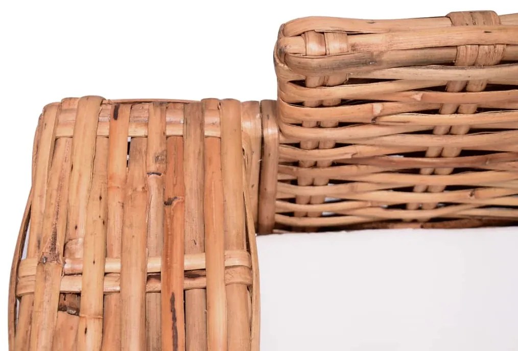 Set di divani da giardino con cuscini 2 pz in rattan naturale