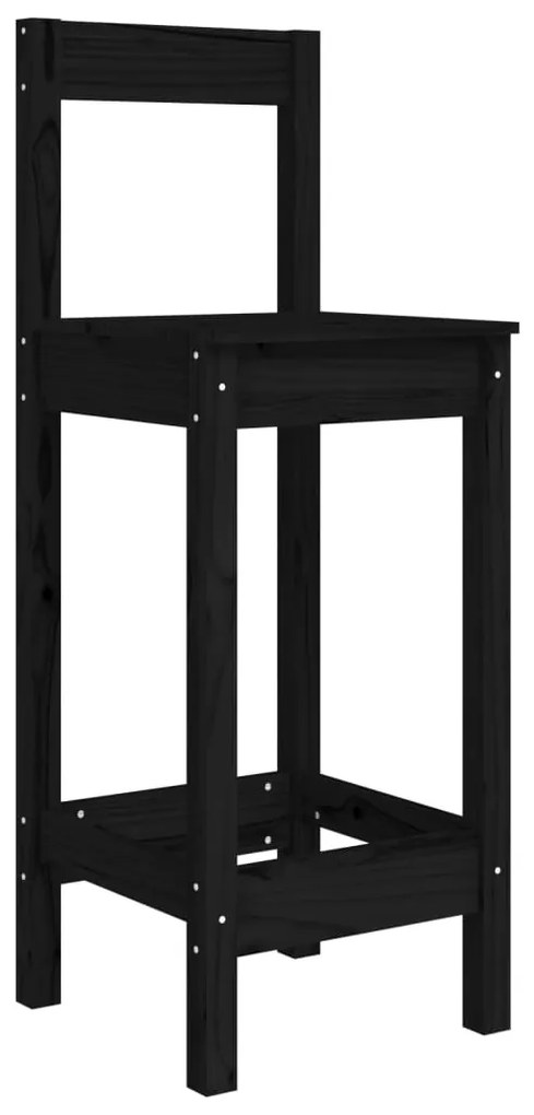 Sedie da bar 2 pz nere 40x41,5x112 cm legno massello di pino