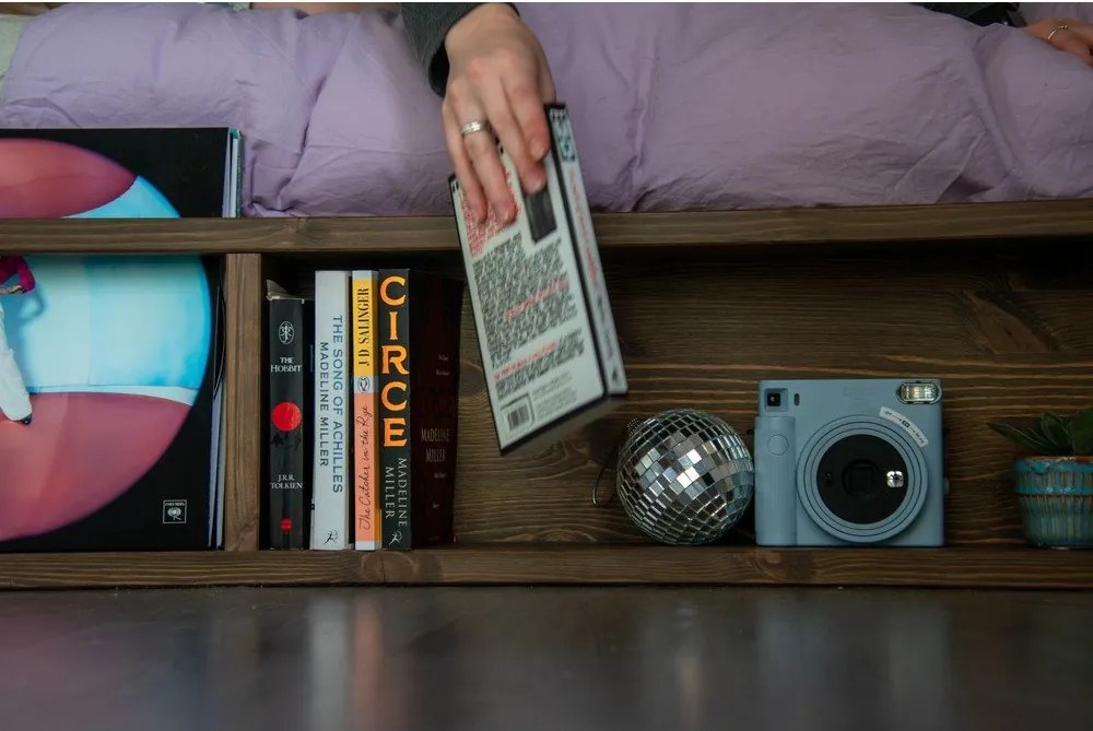 Letto matrimoniale marrone in legno di pino con griglia 180x200 cm Ziggy - Karup Design