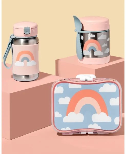 Skip Hop - Contenitore termico per alimenti con cucchiaio/forchetta SPARK STYLE 325 ml arcobaleno