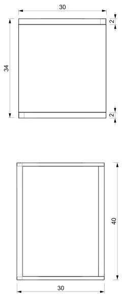 Portafiori 40x30x34 cm bianco
