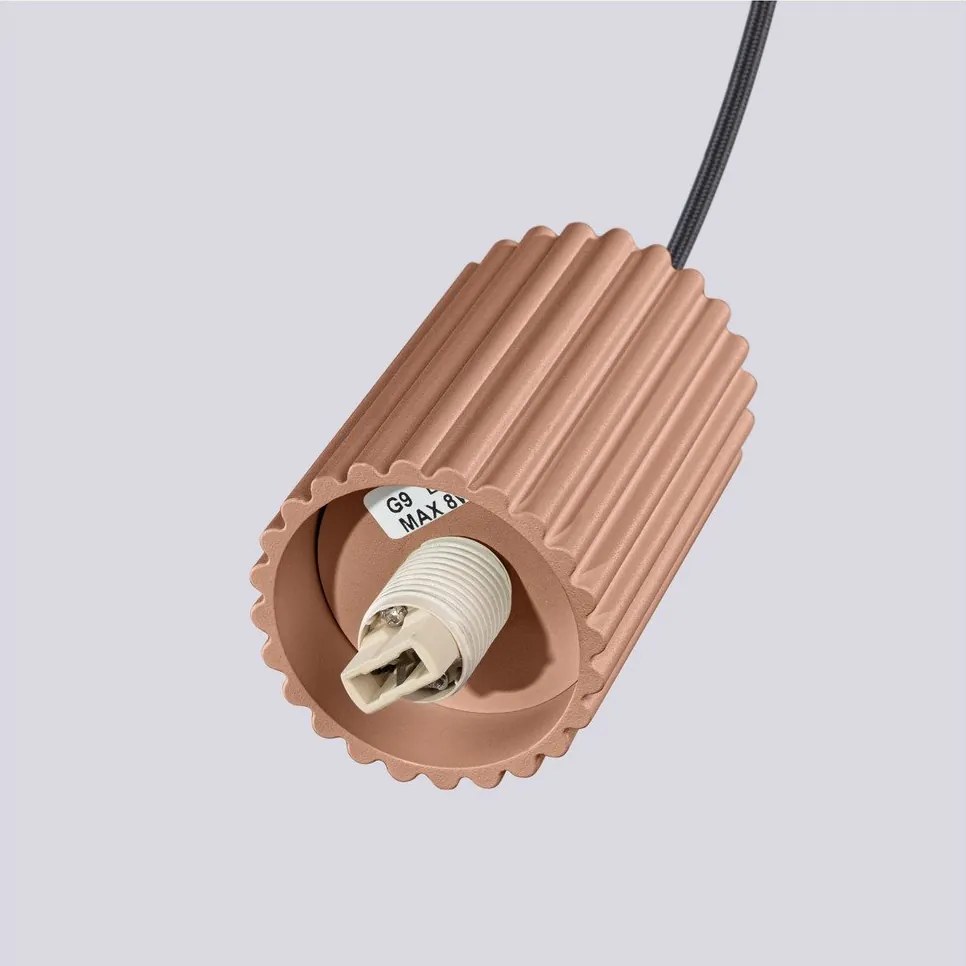 Lampadario marrone chiaro con paralume in vetro ø 12 cm Orbital – Sollux