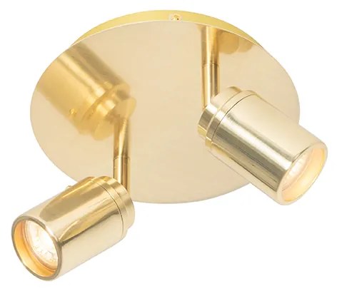 Faretto da bagno moderno ottone 2 luci IP44 - Ducha