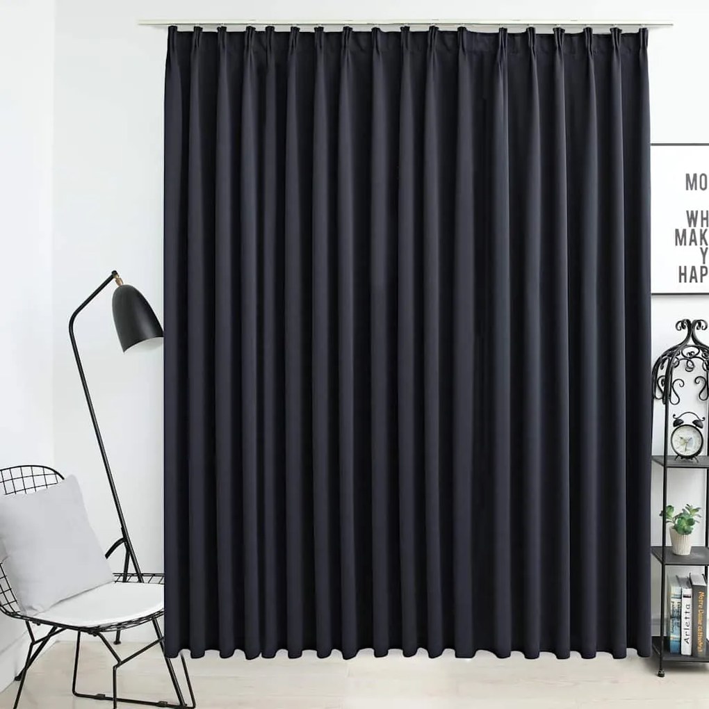 Tenda Oscurante Con Ganci Nera 290x245 Cm /