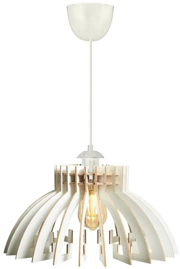 Lampadario a sospensione con filo 1xE27/60W/230V bianco diametro 39 cm