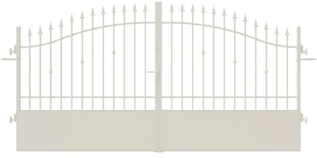 Cancello manuale battente Civetta in ferro, apertura centrale, L 358.5, H 150-180 cm, di colore bianco