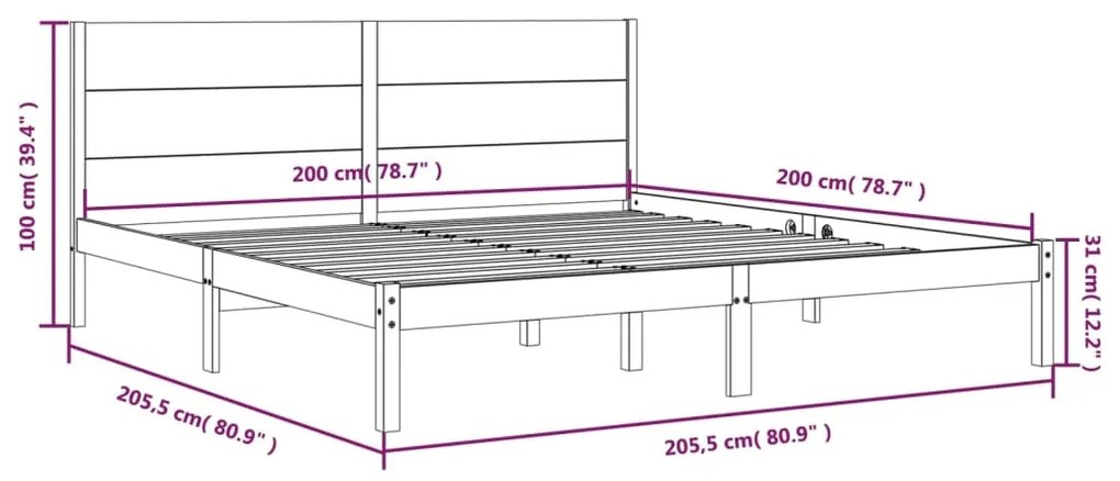 Giroletto Miele in Legno Massello di Pino 200x200 cm