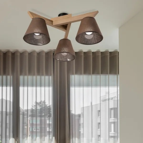 Brilagi - LED  Lampadario a plafone ANTHONY 3xE14/40W/230V quercia/marrone