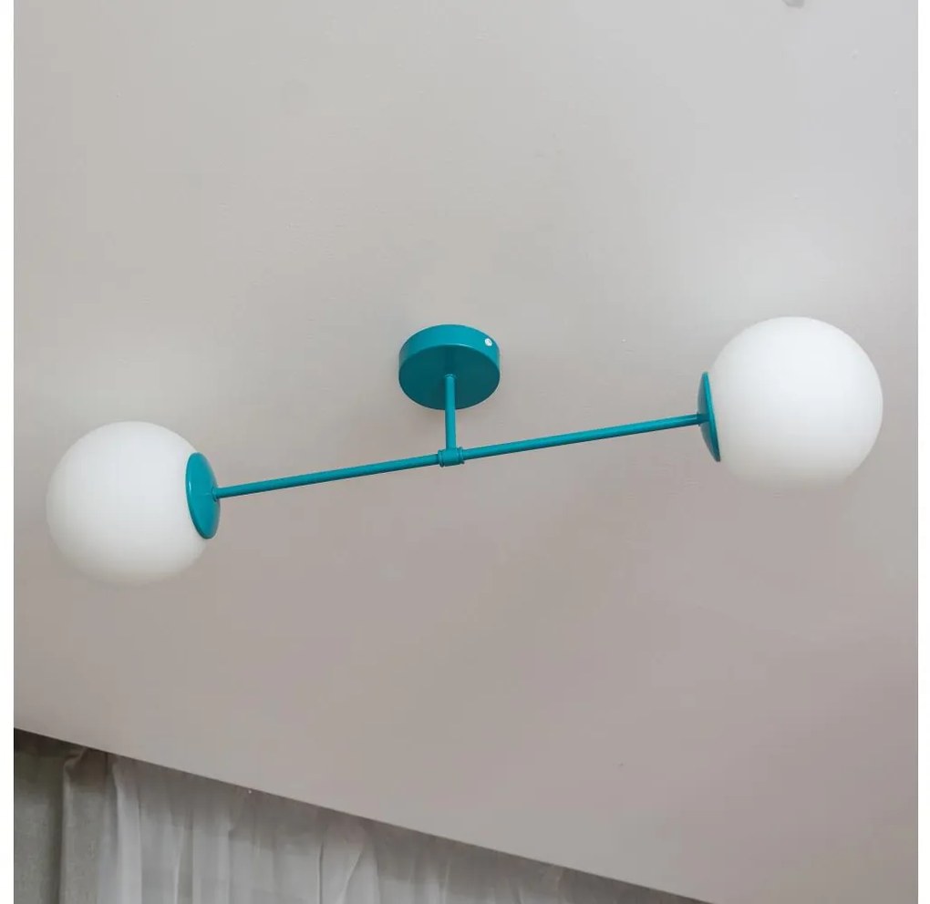 Plafoniera MOON 2xE27/15W/230V turchese