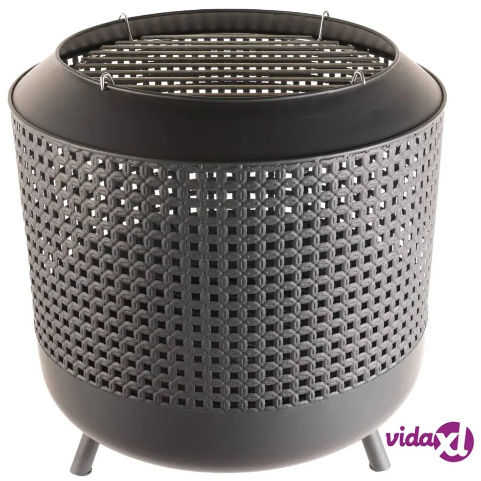 RedFire Braciere con Griglia per Barbecue Midland Nero
