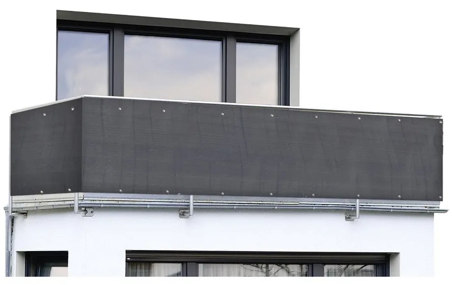 Schermo da balcone in plastica nera 500x85 cm - Maximex