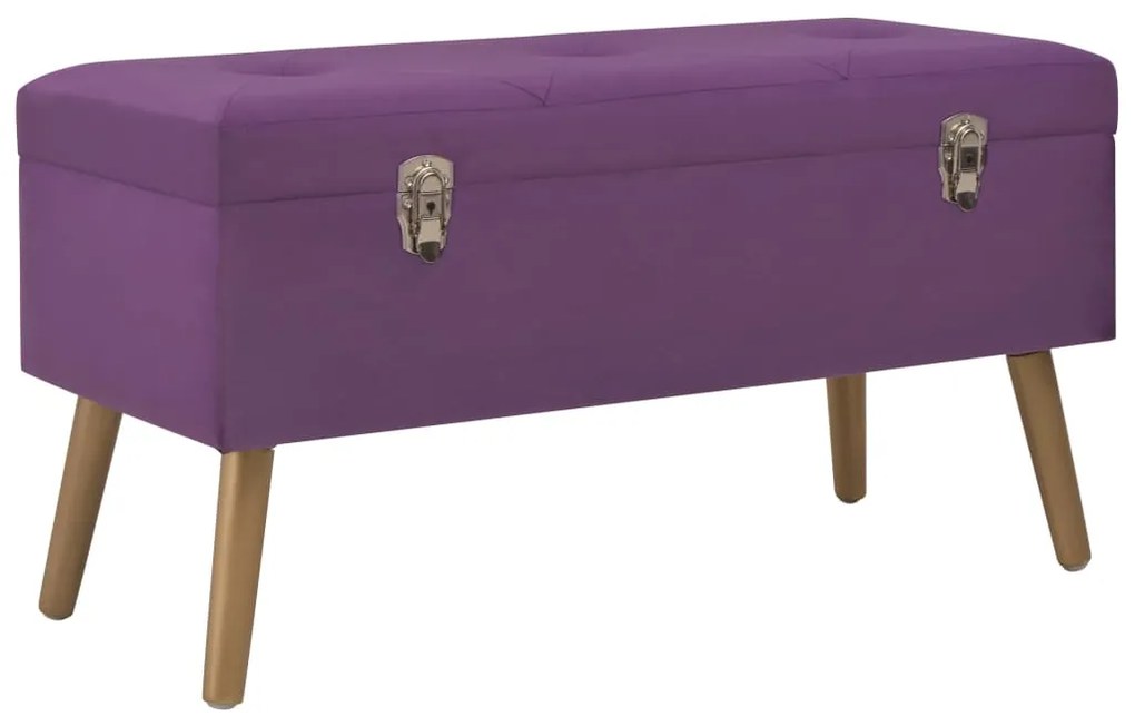 Panca Con Vano Portaoggetti 80 Cm Viola İn Velluto /