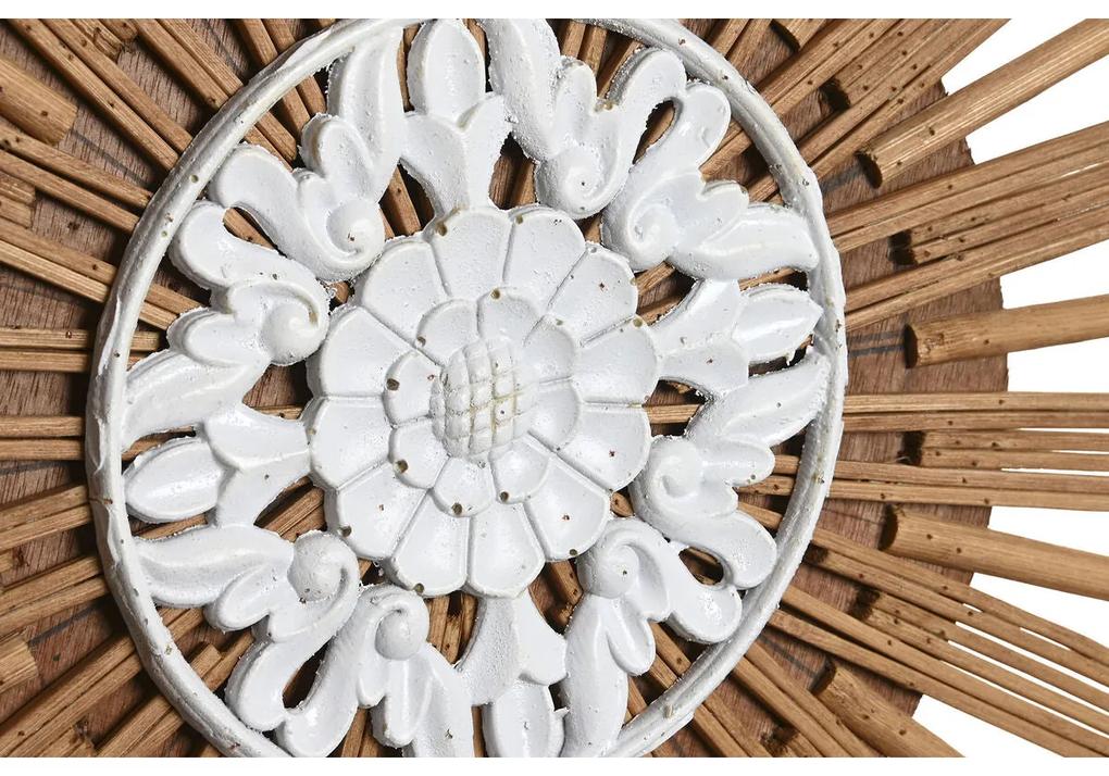 Decorazione da Parete DKD Home Decor Marrone Bianco Bambù Legno MDF (70 x 1.5 x 70 cm)