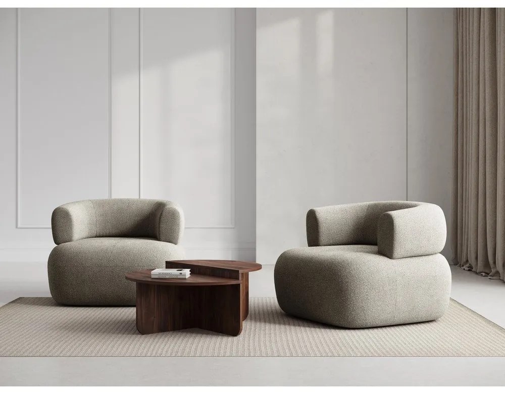 Poltrona grigio chiaro in tessuto bouclé Jenny - Micadoni Home