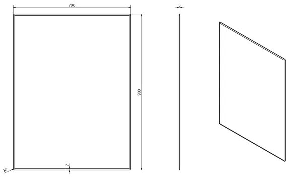 Sapho - Specchio ACCORD 70x90 cm